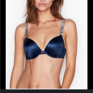 Victorias Secret VS Very Sexy red 36 D Push-Up Rhinestone Stripes Bra